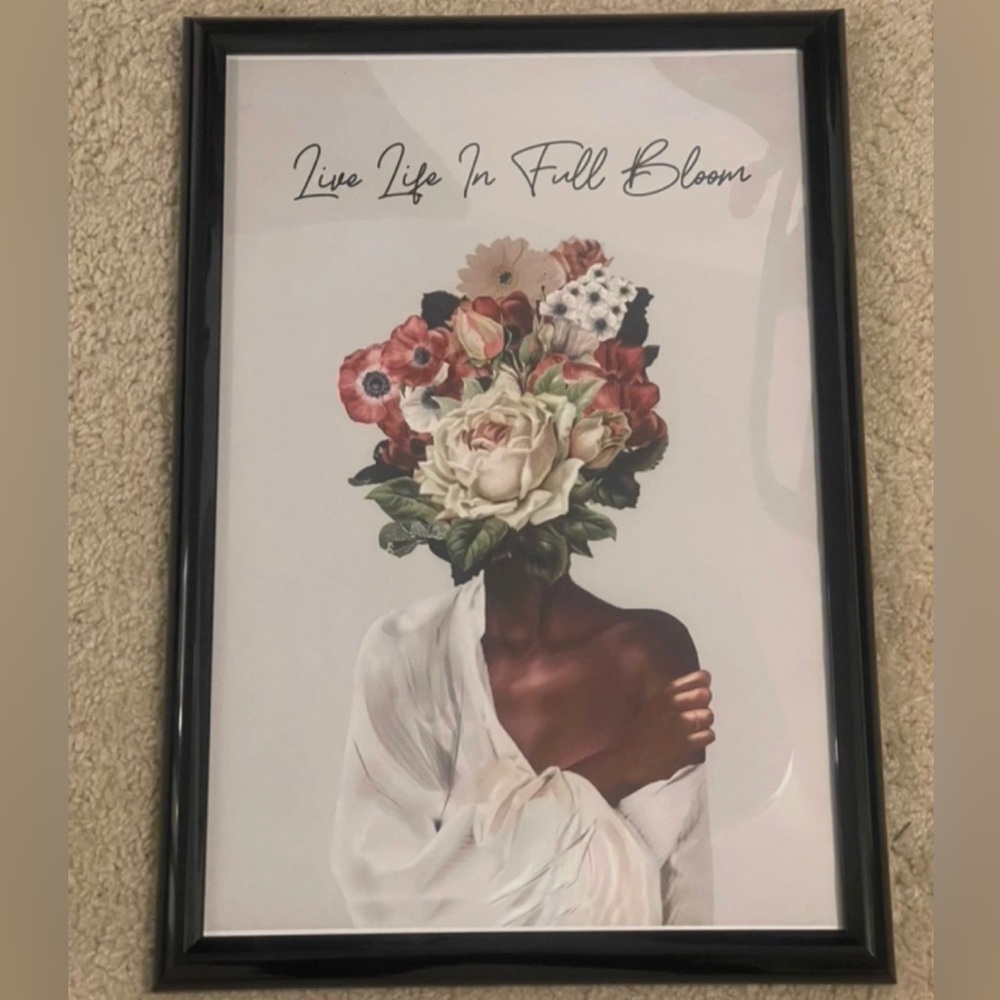 Floral Art Print in Black Frame